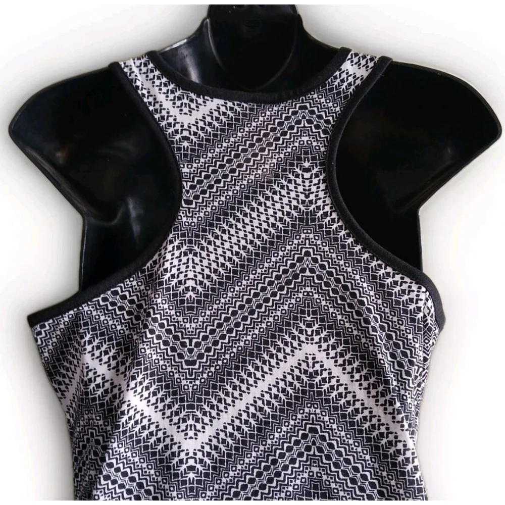 Vintage Faded Glory 90s Maxi Dress Medium Black and White